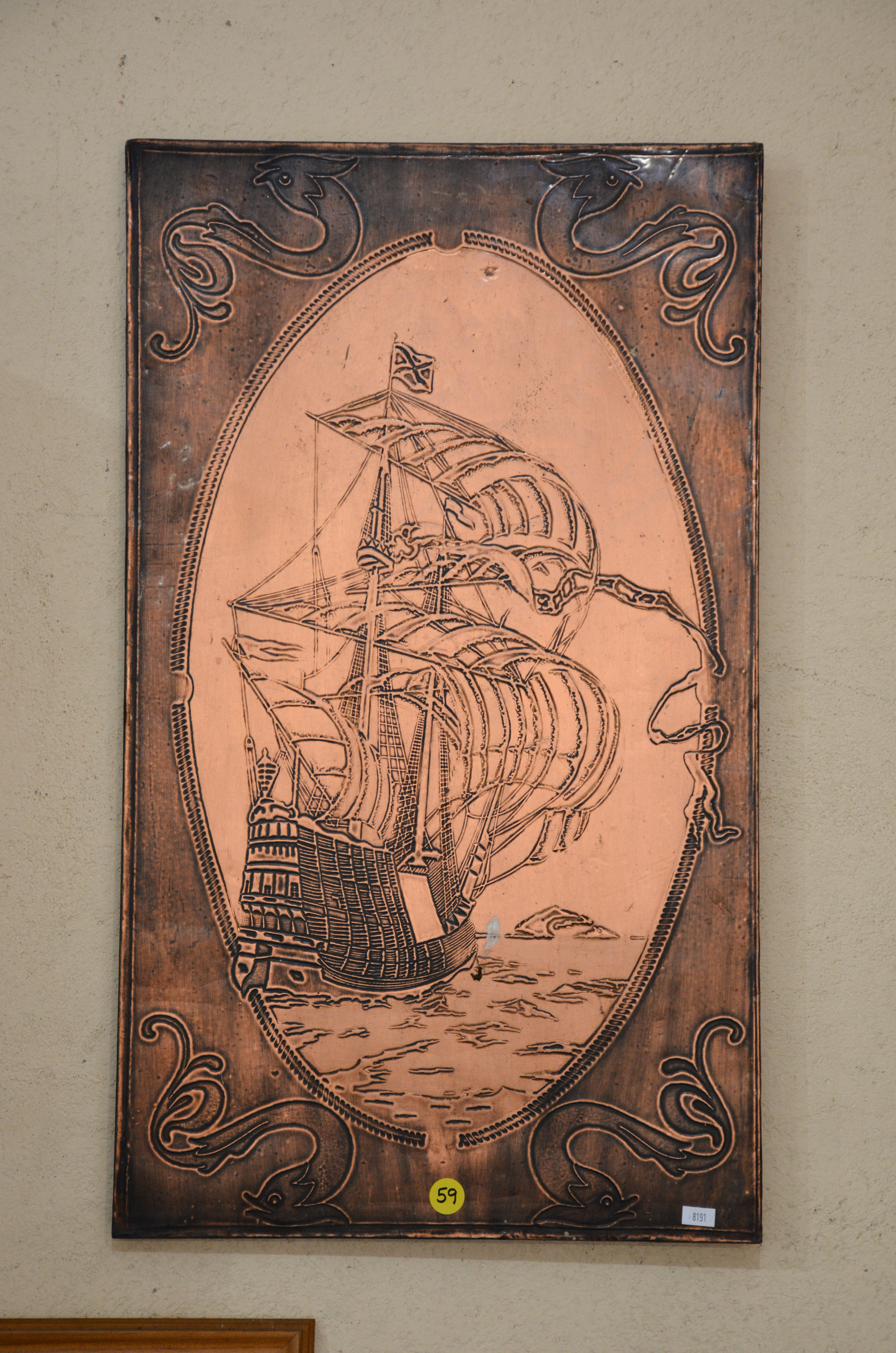 Embossed Copper Panel Art Piece — sold at auction in New Zealand for $20