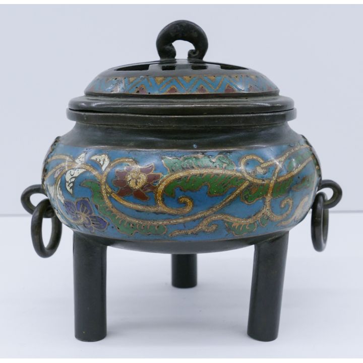 Japanese Meiji Champleve Bronze Censer