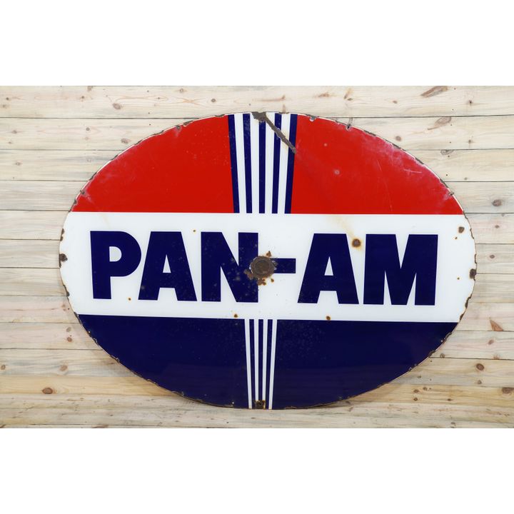60"x83.5" Pan-Am Double Sided Porcelain Oval Identification Sign TAC 6.5