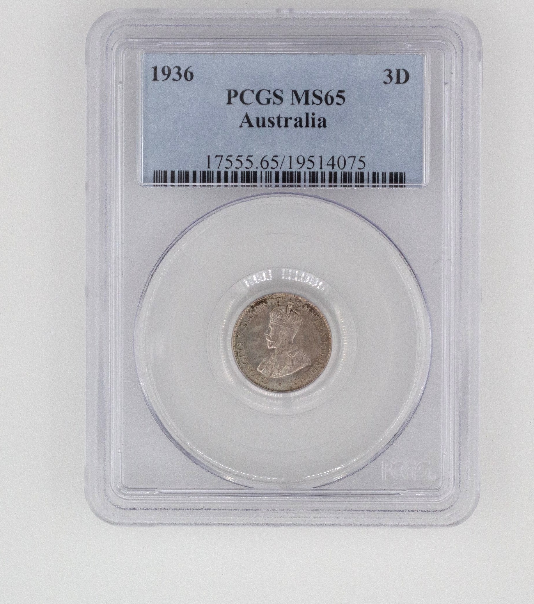 George V, Threepence, MS65 , 1936-M