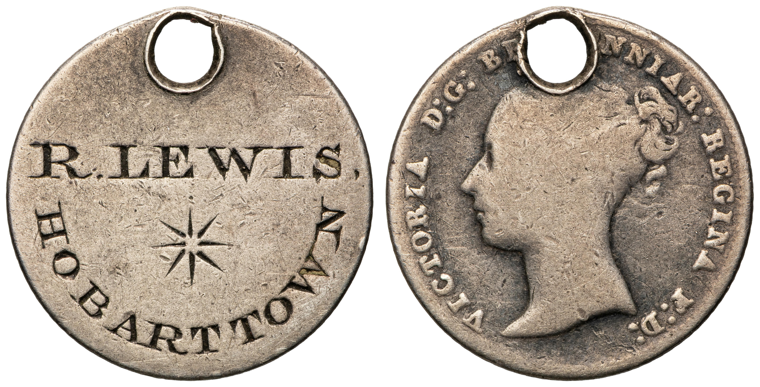 Victoria, R. LEWIS, HOBART TOWN, Groat, 1838 - 1862, VG - VF