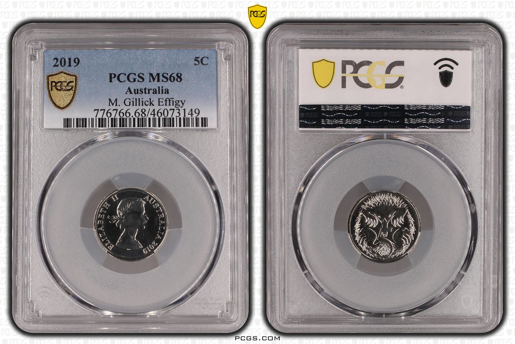 2019 Australia Five Cent, 5c M. Gillick Effigy PCGS - MS68 -149