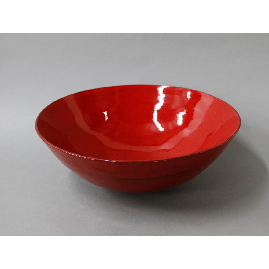 Len Castle - Large Red Lava bowl