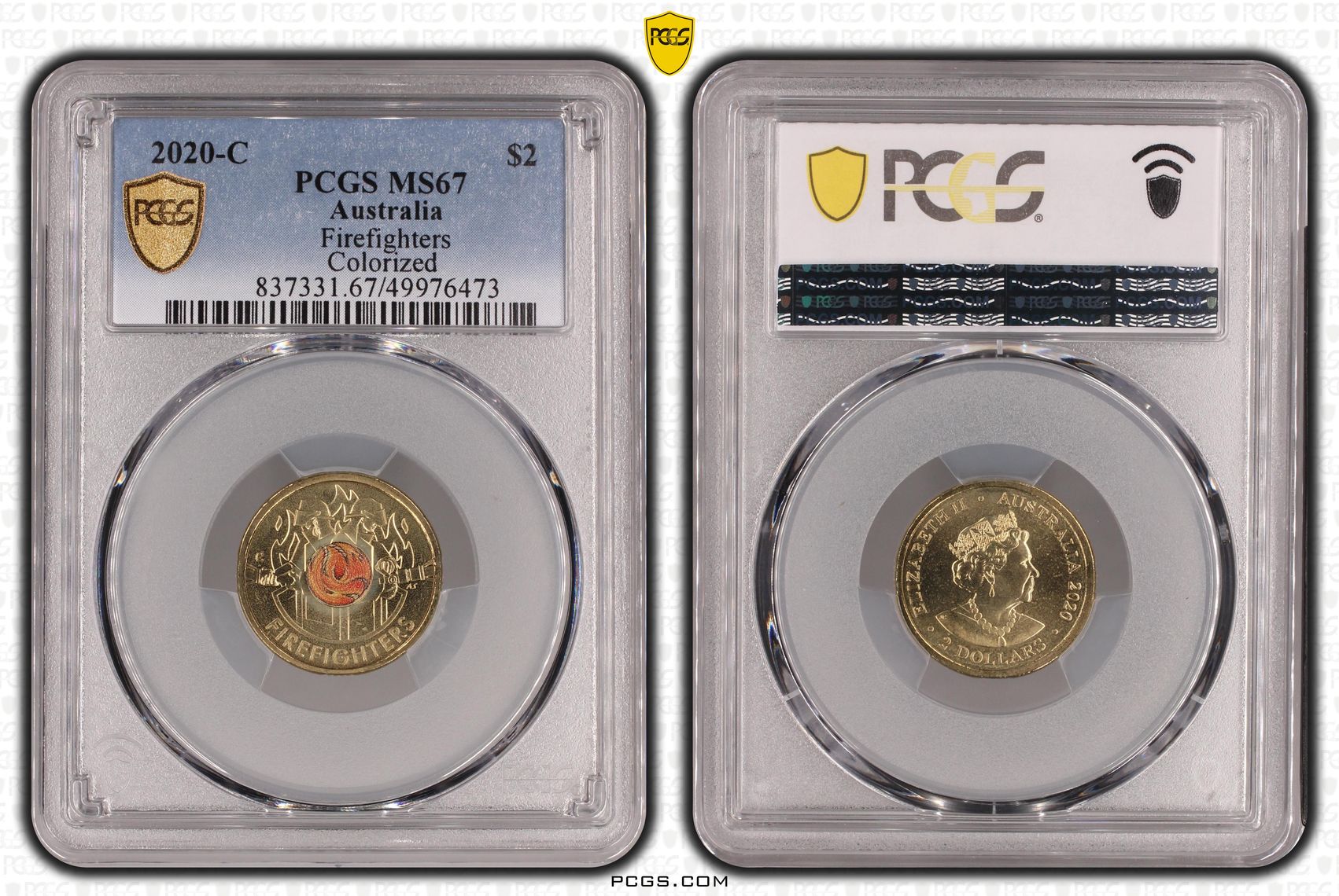 Firefighters Colourised, Two Dollar, 2020-C, PCGS MS67