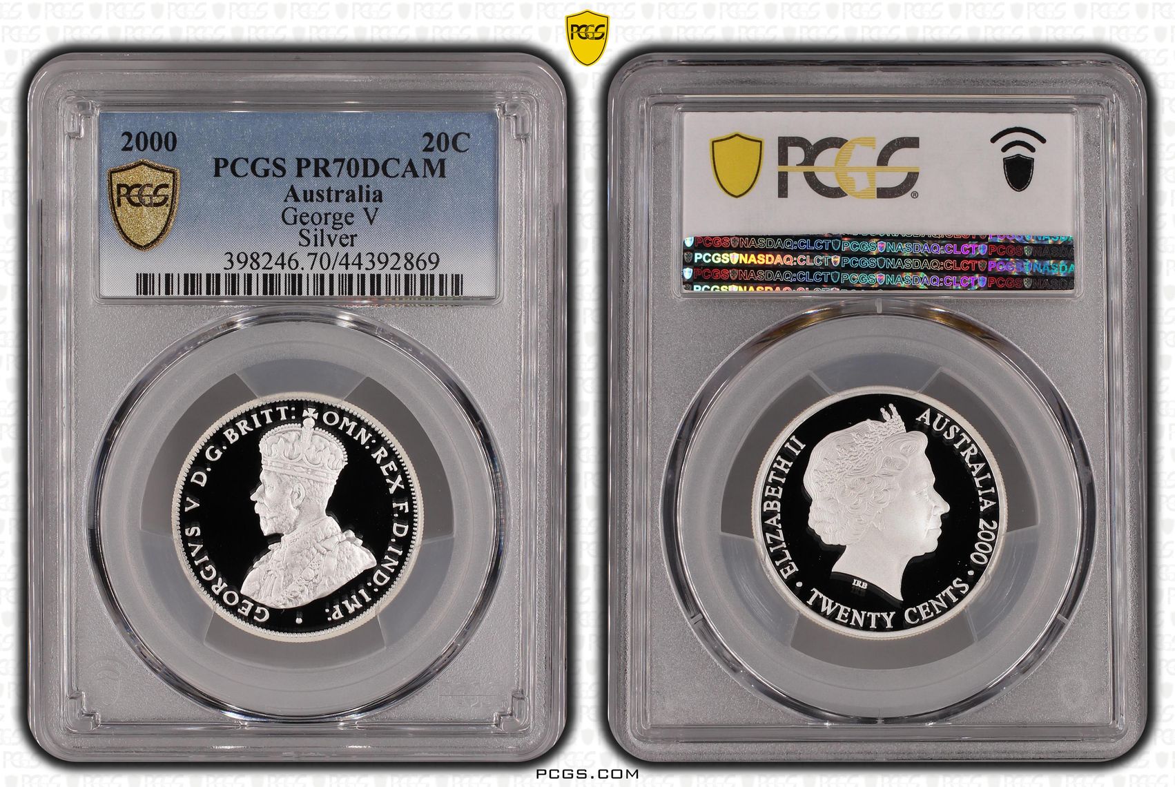 2000 Australia Twenty Cent, 20c Proof George V Silver PCGS - PR70DCAM POP 27/0 -869