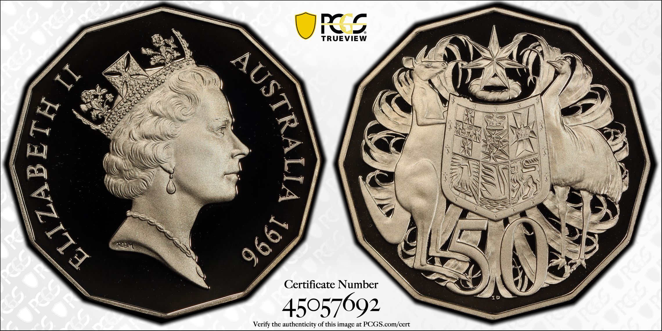 Fifty Cent, 1996, PCGS PR69DCAM