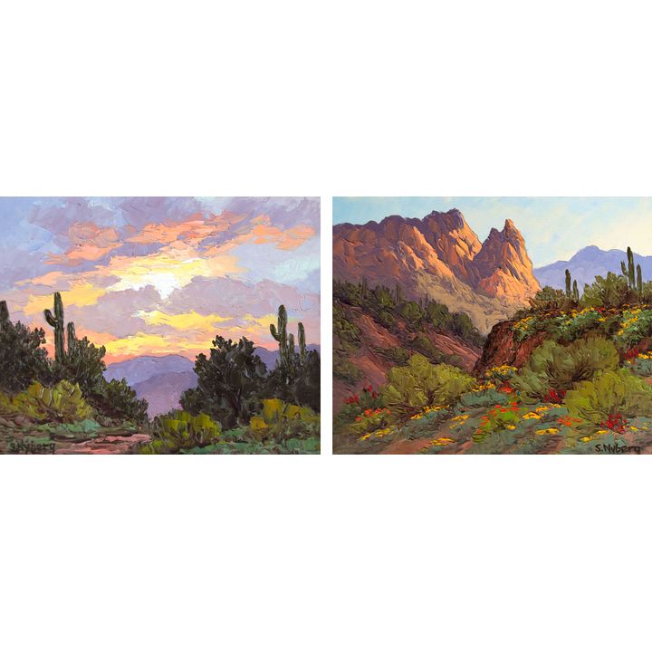 Pair of Desert Landscapes by Susanne Nyberg (1953- )
