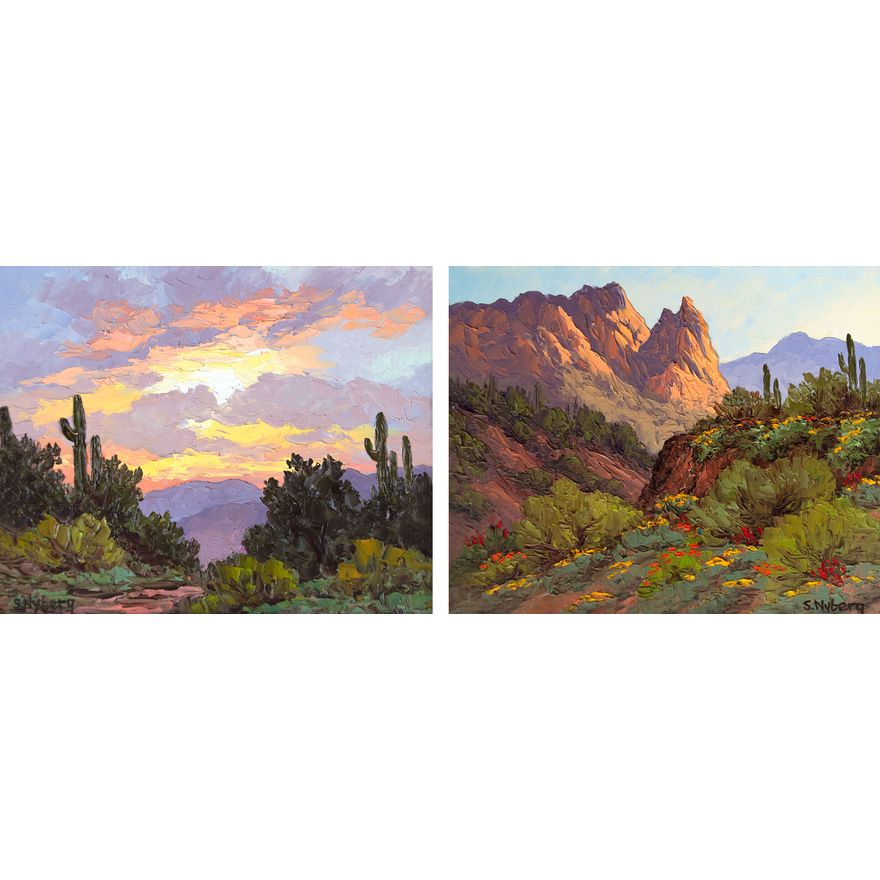 Pair of Desert Landscapes by Susanne Nyberg (1953- )