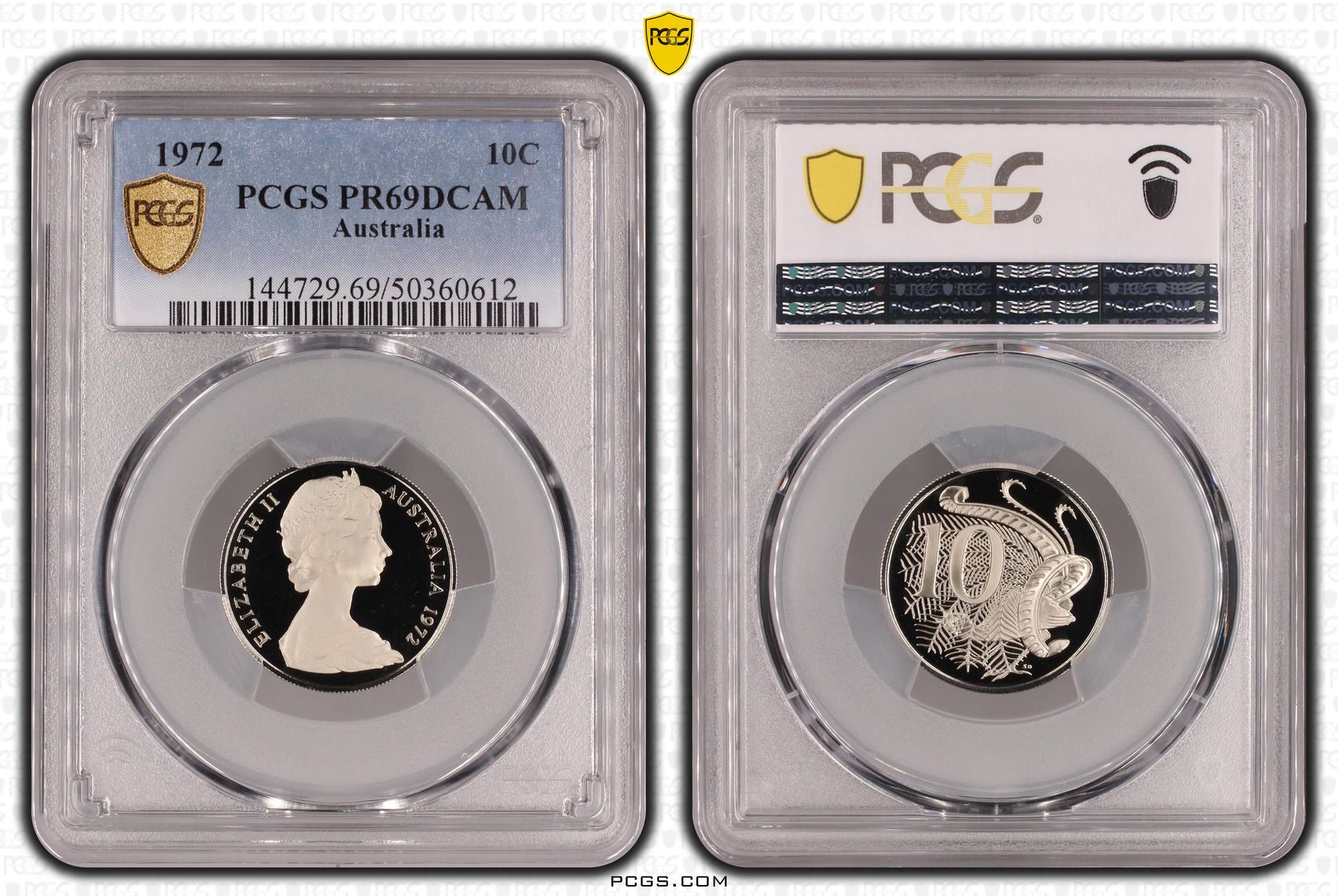 , Ten Cent, 1972, Pcgs Pr69dcam