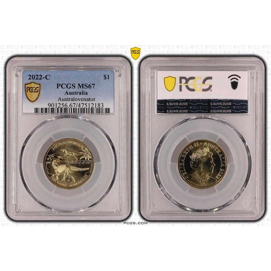 Australovenator, One Dollar, 2022-C, PCGS MS 67