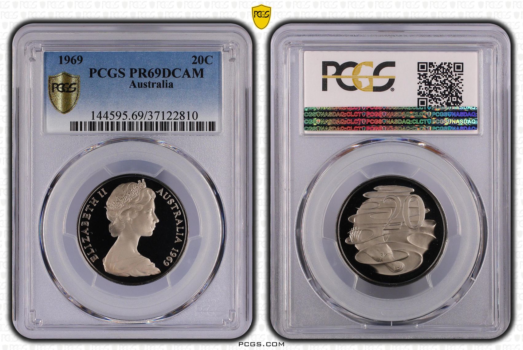 169 · 1969 Australia Twenty Cent, 20c PCGS - PR69DCAM -810