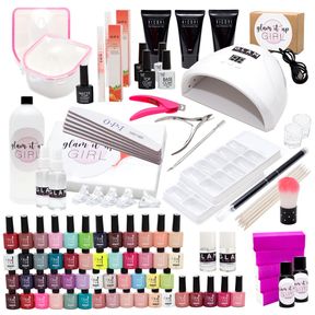 The Ultimate UV LED GLAM GEL Nail Polish Polygel Starter Kit 105 Pieces |