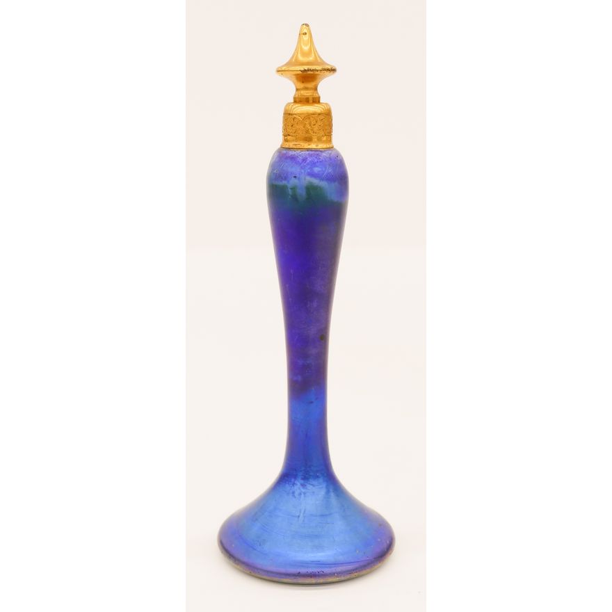 Steuben Blue Aurene DeVilbiss Perfume Bottle