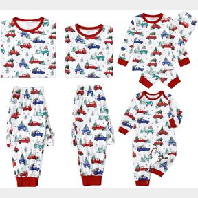 PATPAT FAMILY MATCHING CHRISTMAS PAJAMAS FOR FAMILY TREE CAR PRINT XMAS TOP TEE AND BOTTOM SETS (WOMEN -XL)