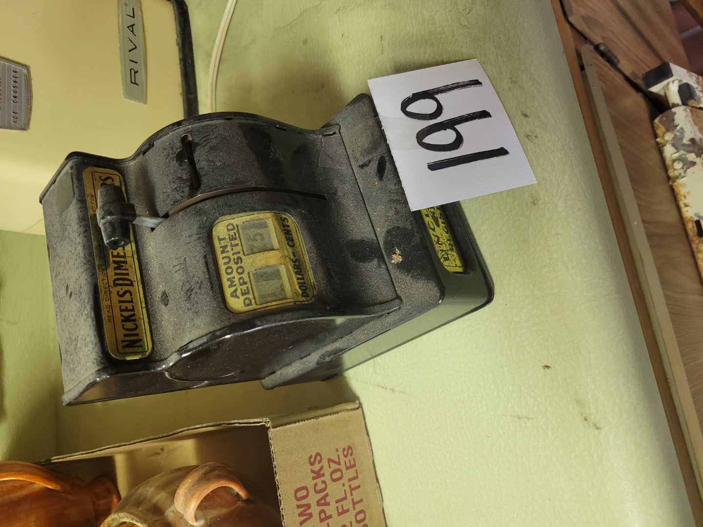 Vintage metal cash register bank Midwest Auctions, LLC