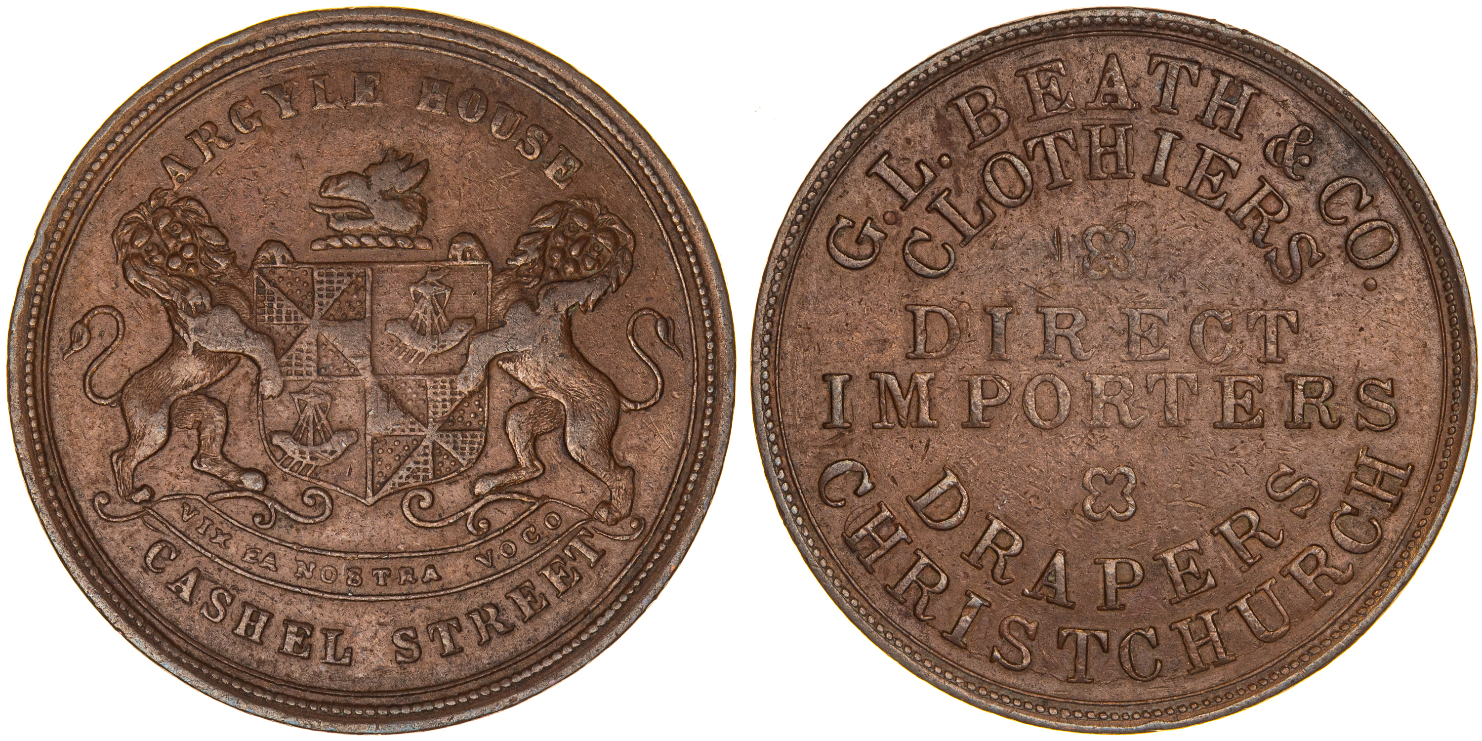 219 · A.25 - Beath, G. L & Co., Christchurch, Penny,  gVF