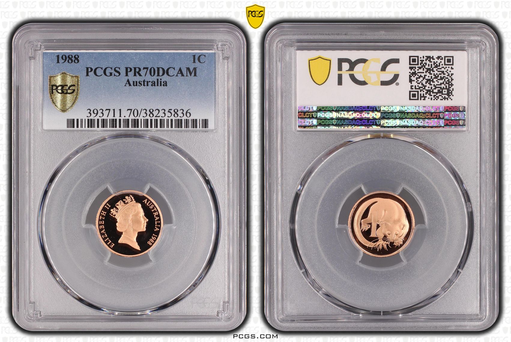 17 · 1988 Australia One Cent, 1c Proof PCGS - PR70DCAM POP 35/0 -836