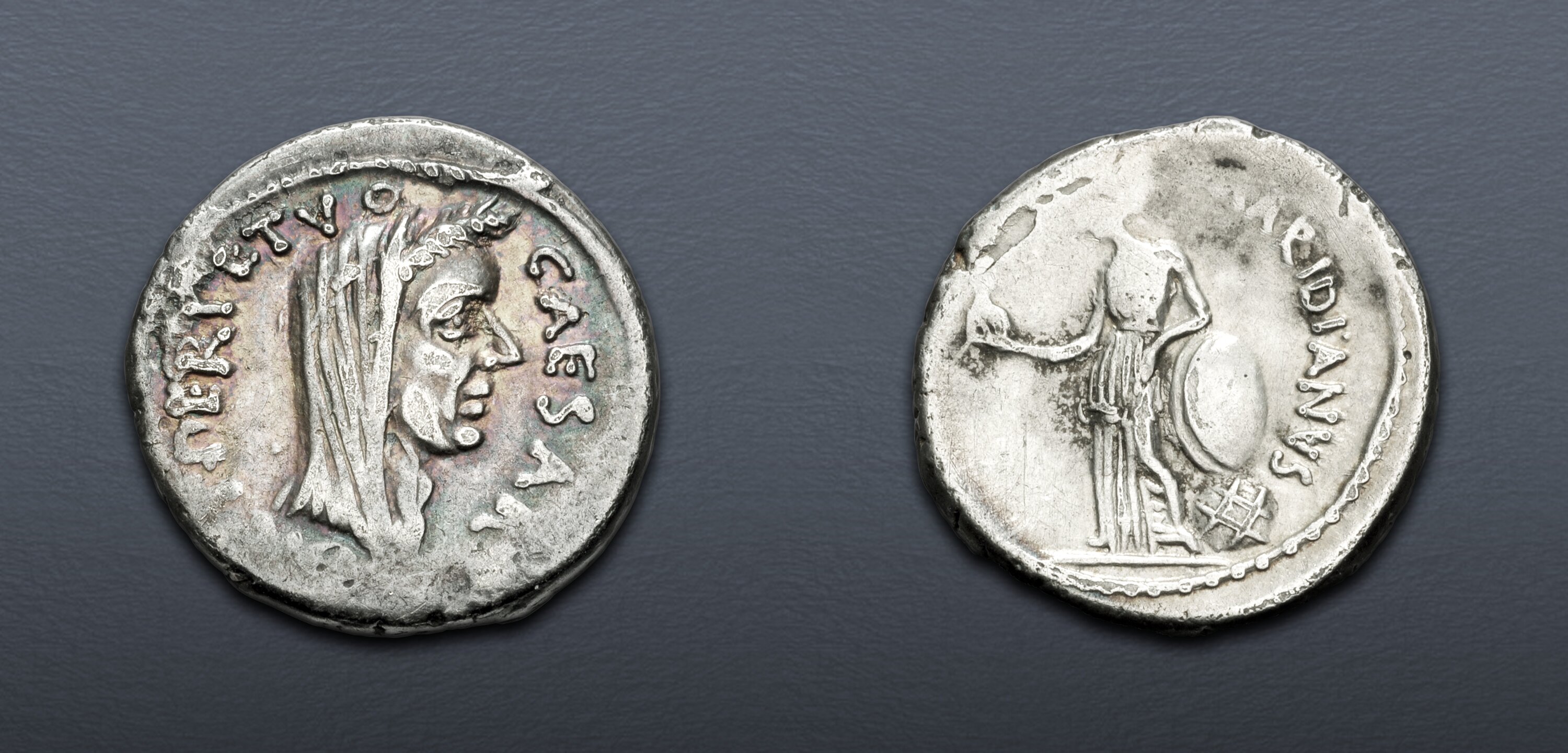 The Caesarians. Julius Caesar. February-March 44 BC. AR Denarius (18mm ...