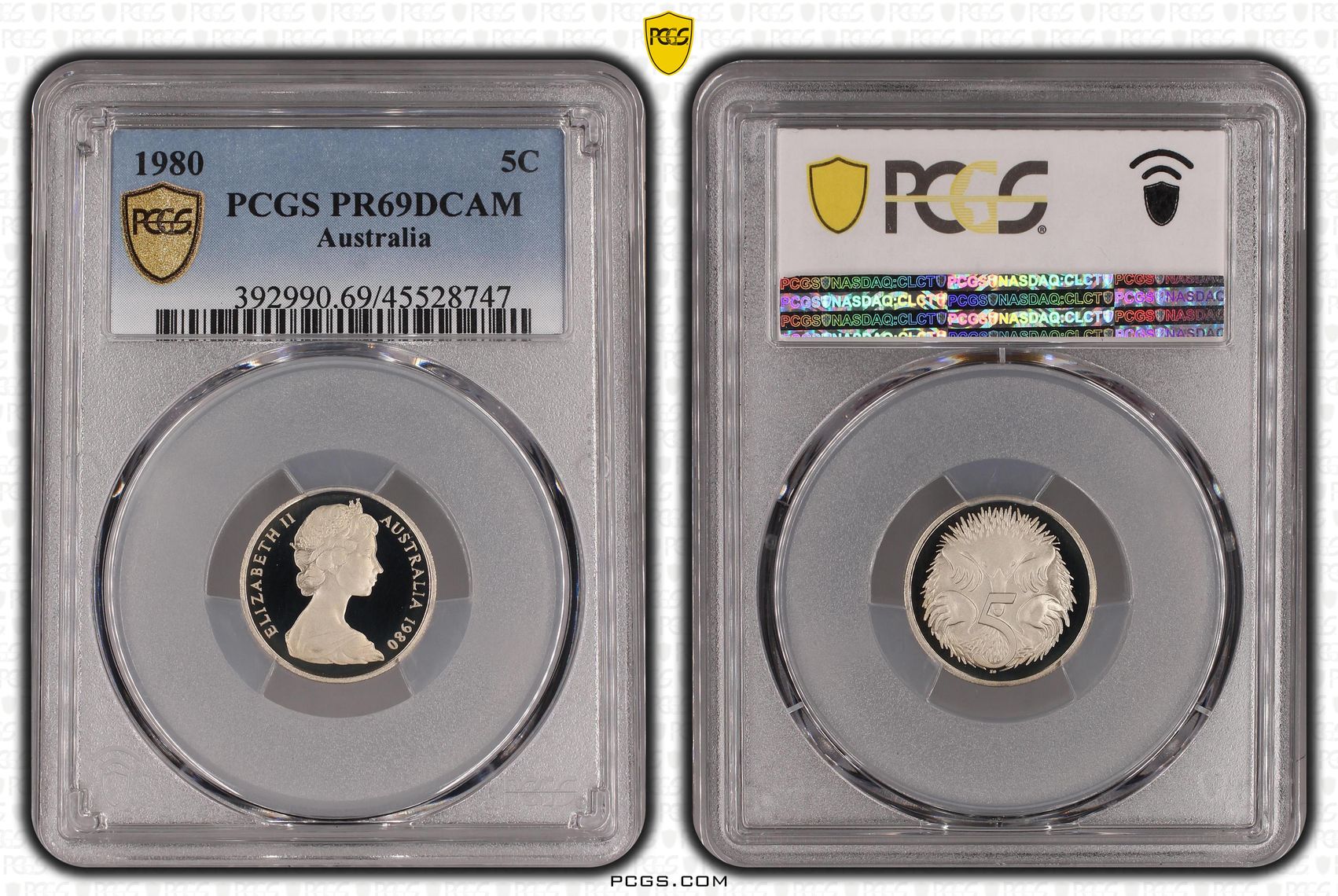 Elizabeth II, Five Cent, 1980, PCGS PR69DCAM