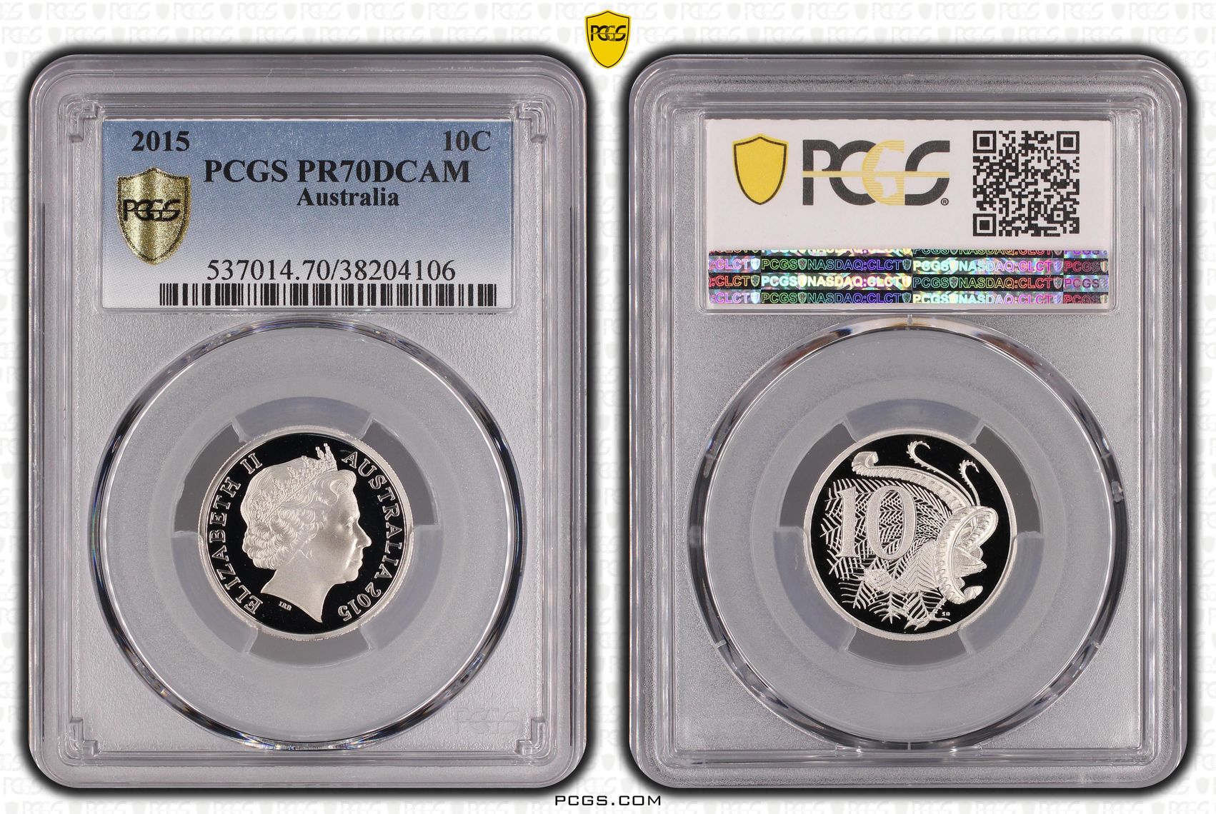 2015 Australia Ten Cent, 10c PCGS - PR70DCAM POP 74/0 -106