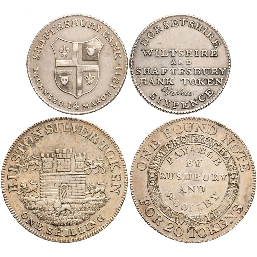 Great Britain, Wiltshire & Bilston, Sixpence - One Shilling, 1811,  gVF - EF