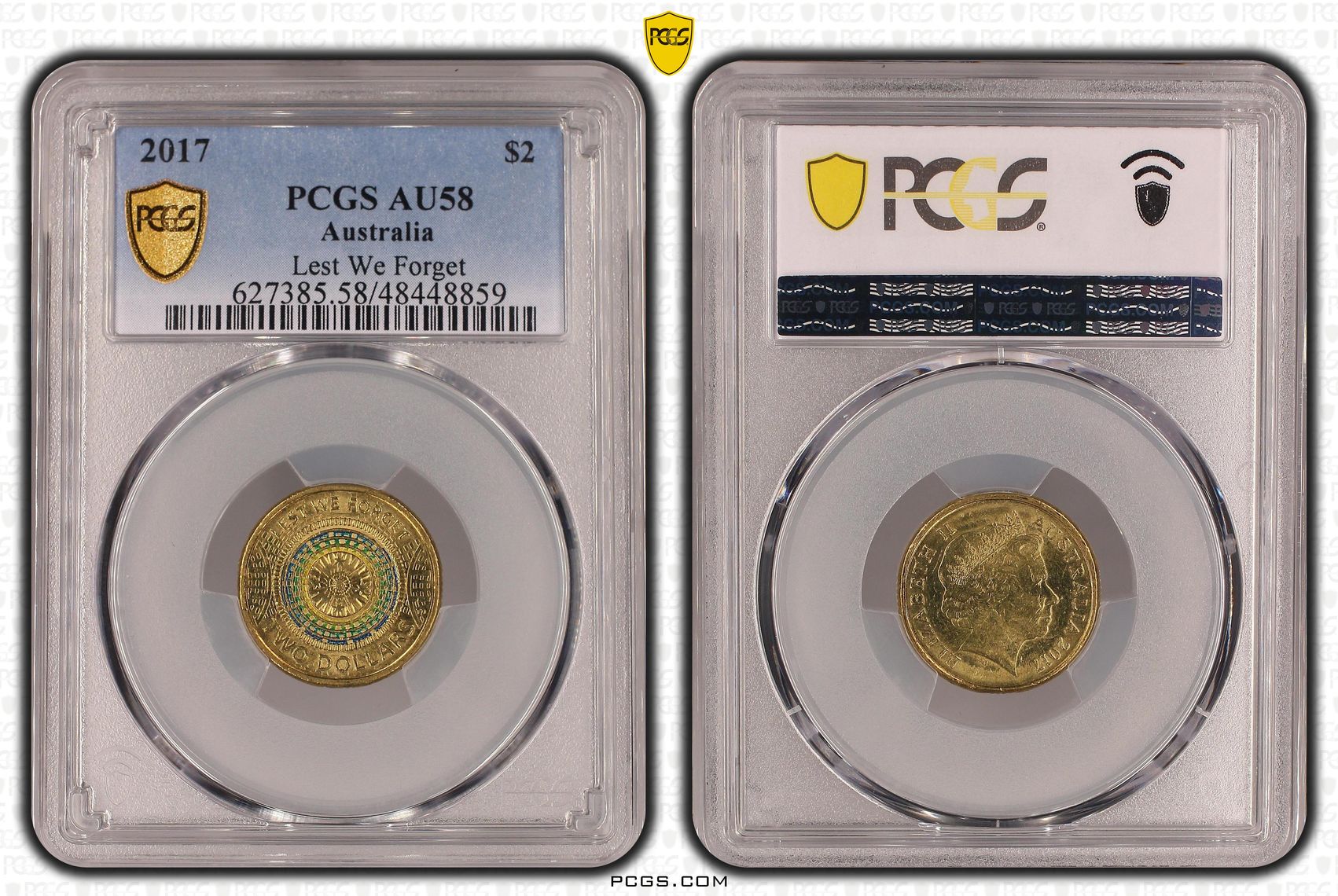 Elizabeth II, Lest We Forget, Two Dollar, 2017, PCGS AU58