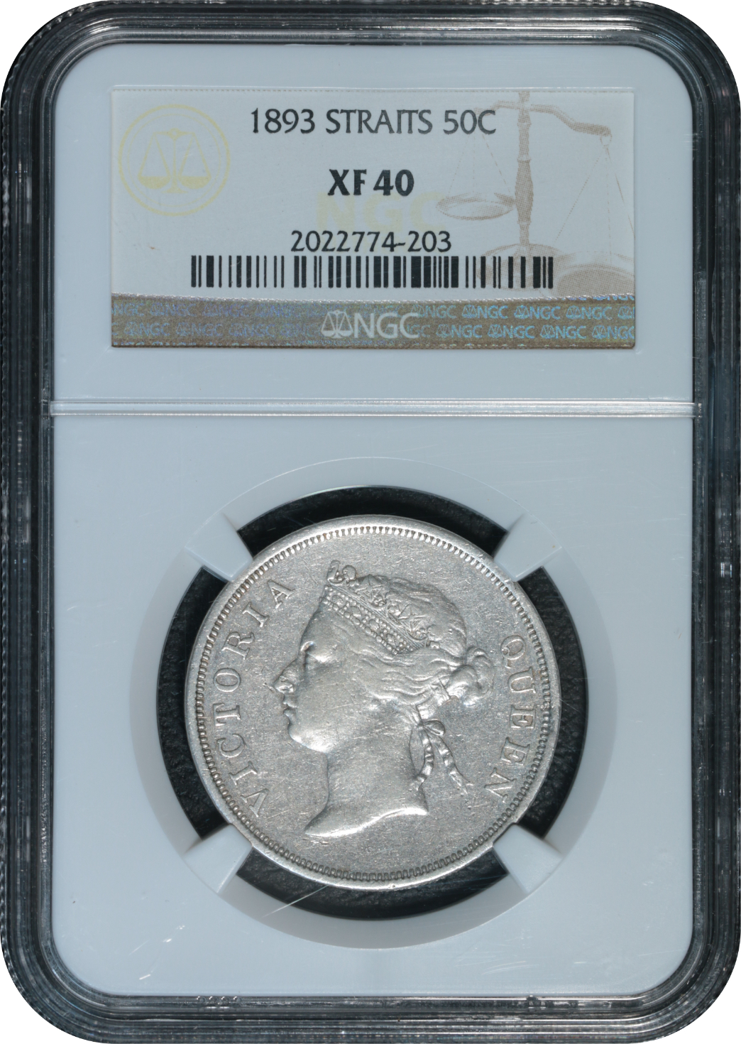 Straits Settlements 1893 50 Cents QV NGC XF40 | Monetarium