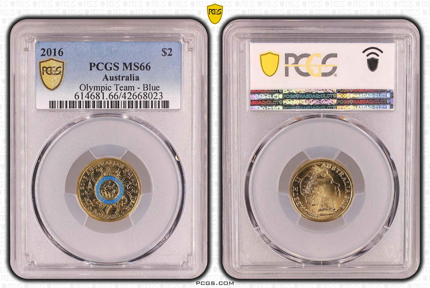 2016 Australia Two Dollar, $2 Olympic Team - Blue PCGS - MS66 -023