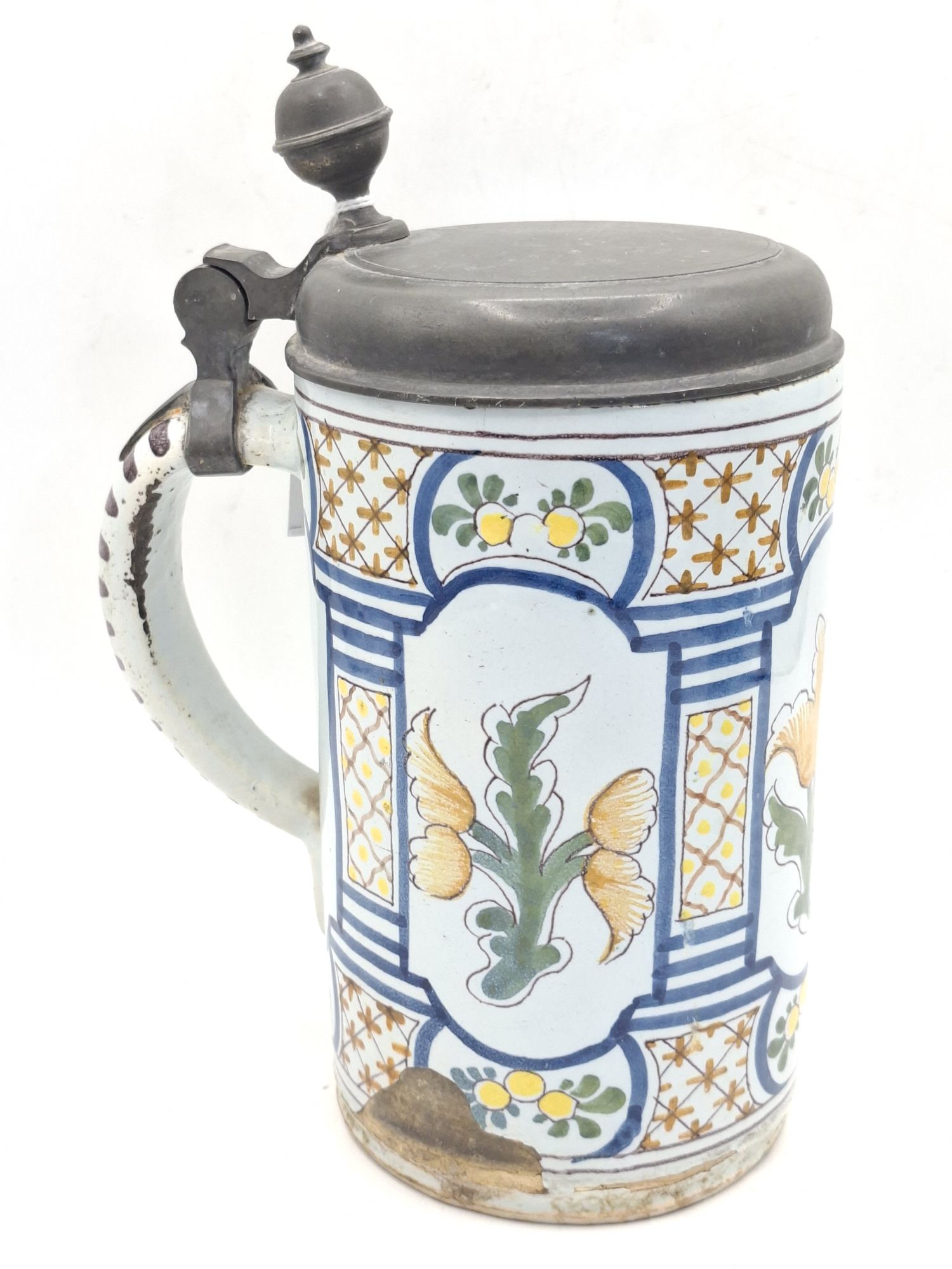 Antique Tin Glaze Delft Tankard