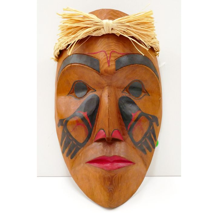 Kelly Moses (Tulalip) ''Sta-Hobsh Man'' 1992 Cedar Mask 13''x8''