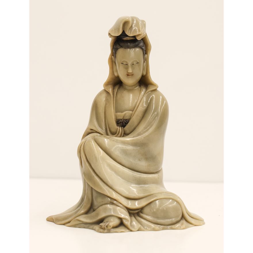 Fine Chinese Carved Soapstone Guanyin