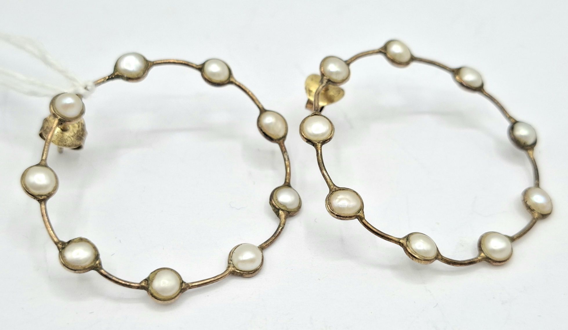 1044 · STERLING SILVER PEARL EARRINGS