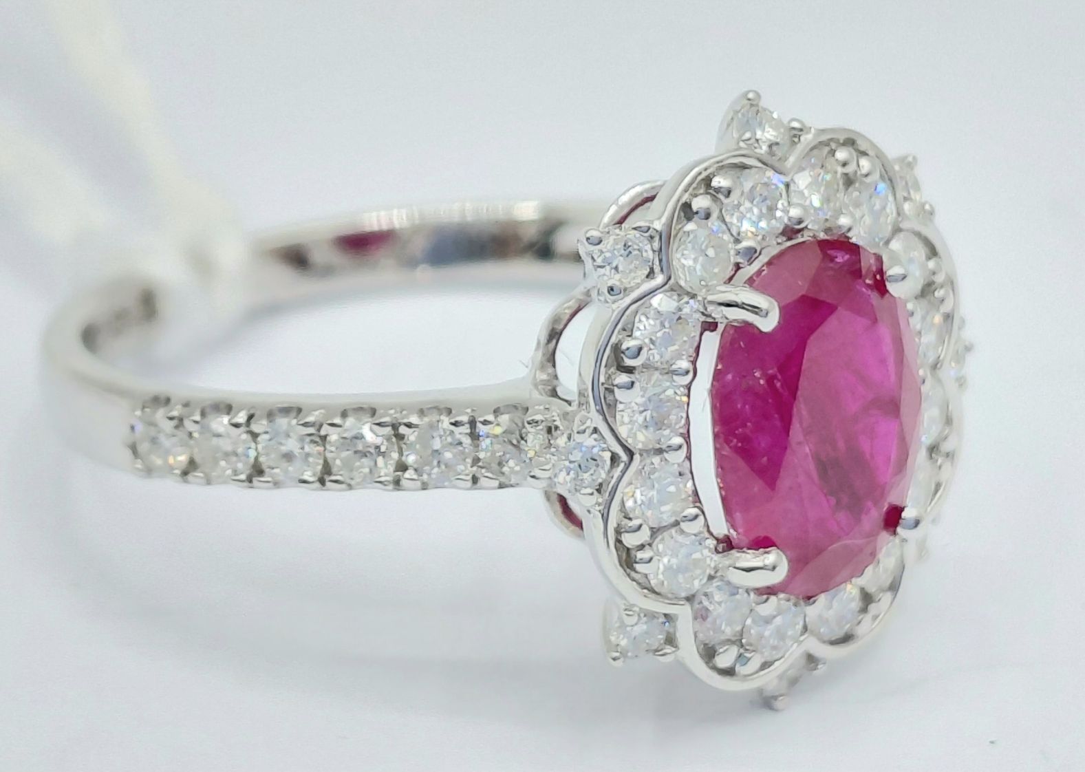 14k White Gold Halo Ring
