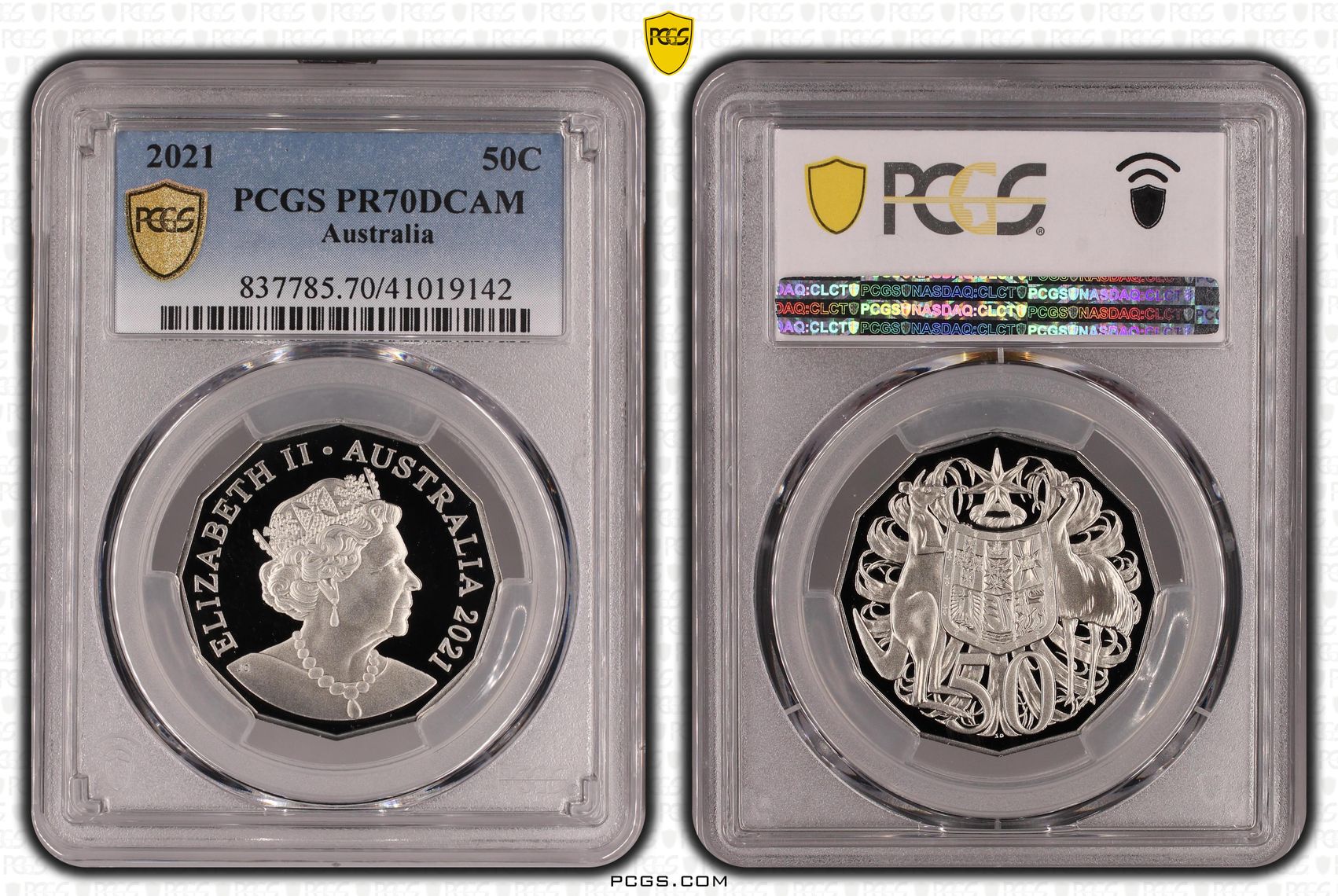 2021 Australia Fifty Cent, 50c PCGS - PR70DCAM POP 121/0 -142