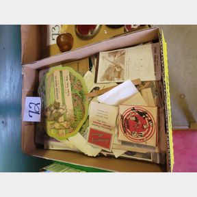 Assorted old stereoscope slides, paperwork and photos