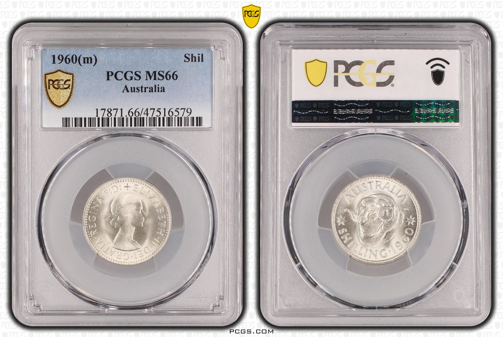Shilling, 1960(m), PCGS MS 66