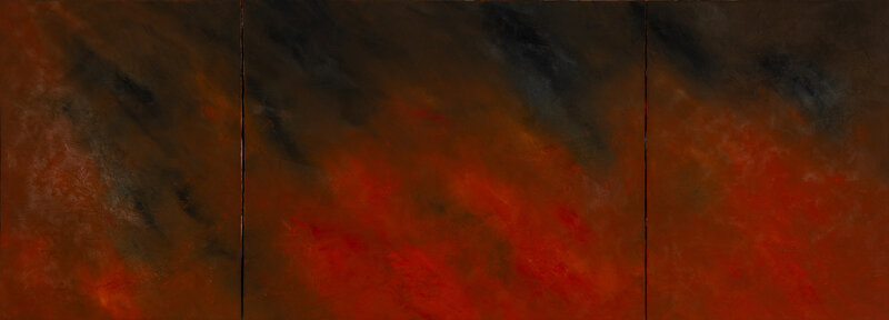 Joe Goode
(American, b. 1937)
Forest Fire Painting #75, c. 1984 (triptych)