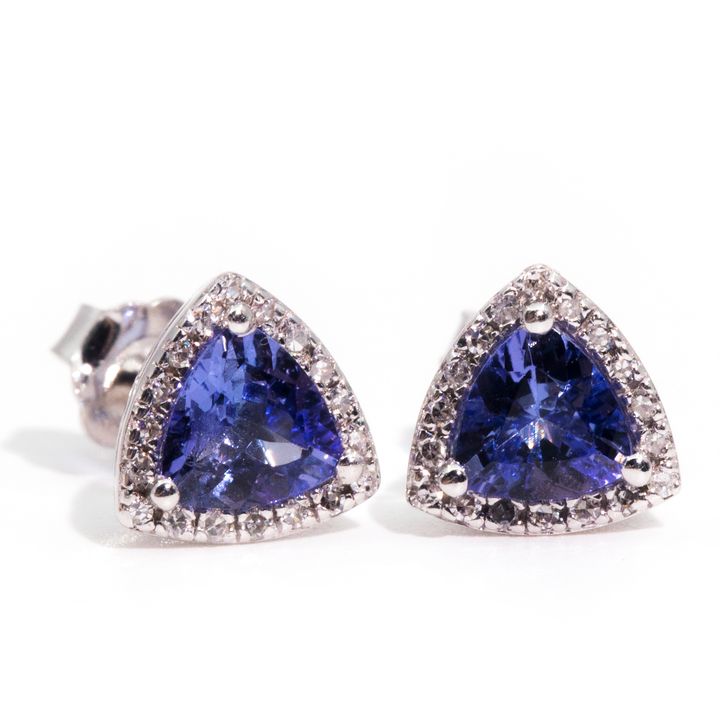 14ct Tanzanite & Diamond Earrings