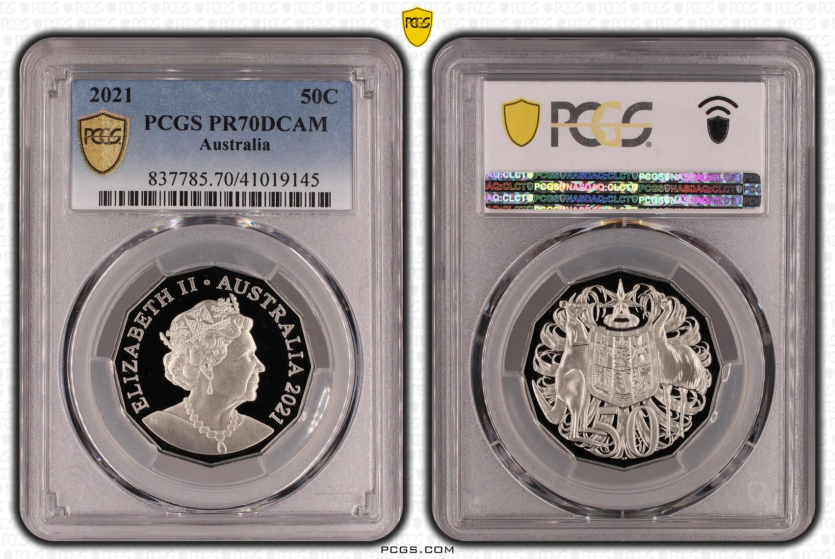 2021 Australia Fifty Cent, 50c PCGS - PR70DCAM POP 177/0 -145