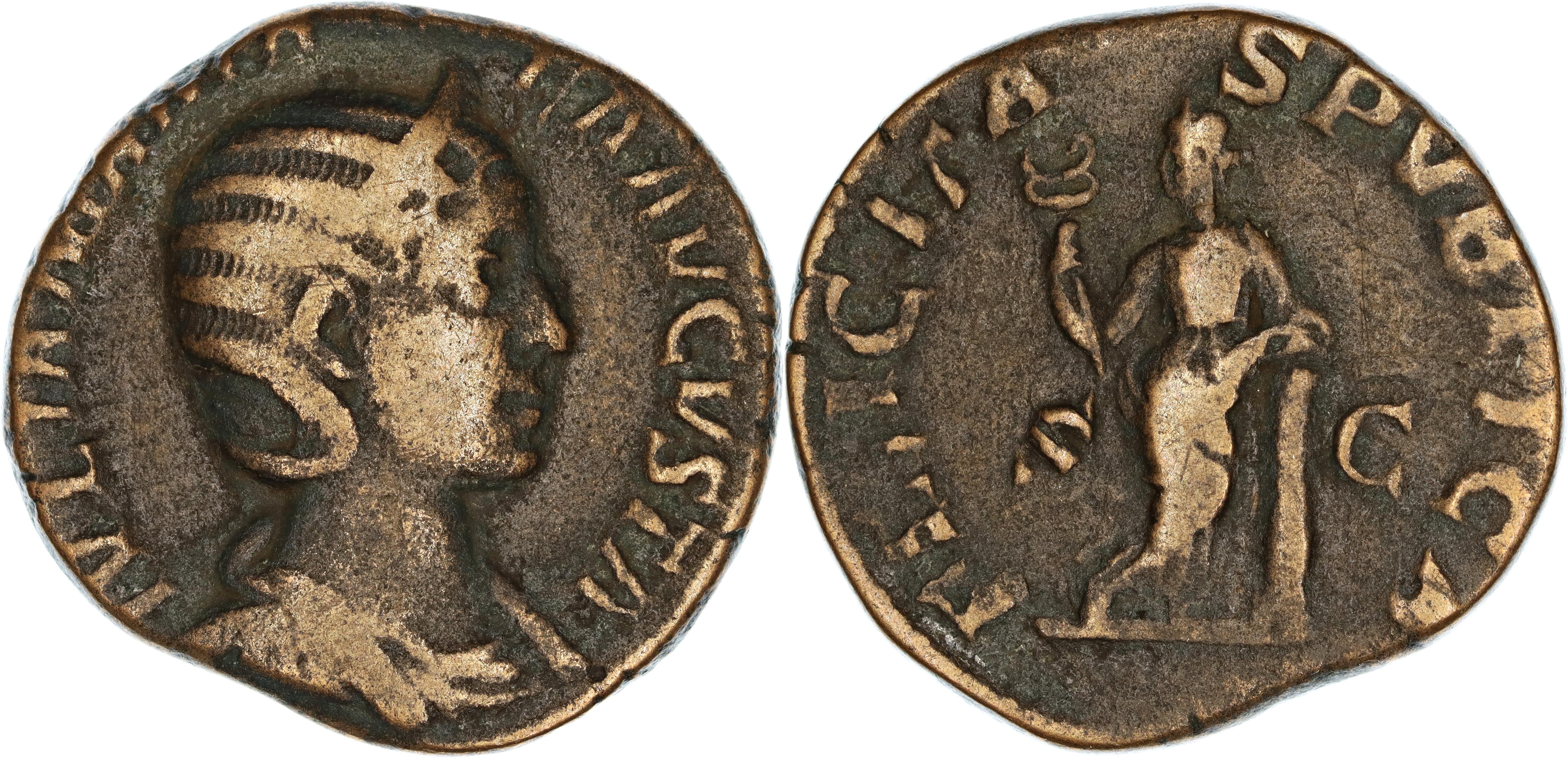 Roman Empire, Julia Mamaea, Æ As, 228 AD, gF-nVF