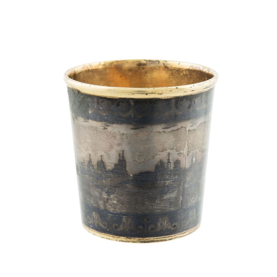 Kieliszek do wódki z widokiem Wielkiego Ustiugu, Rosja, 1865 r.