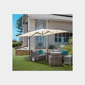 PERFECT GARDEN WHITE OUTDOOR POOL/PATIO UMBRELLA