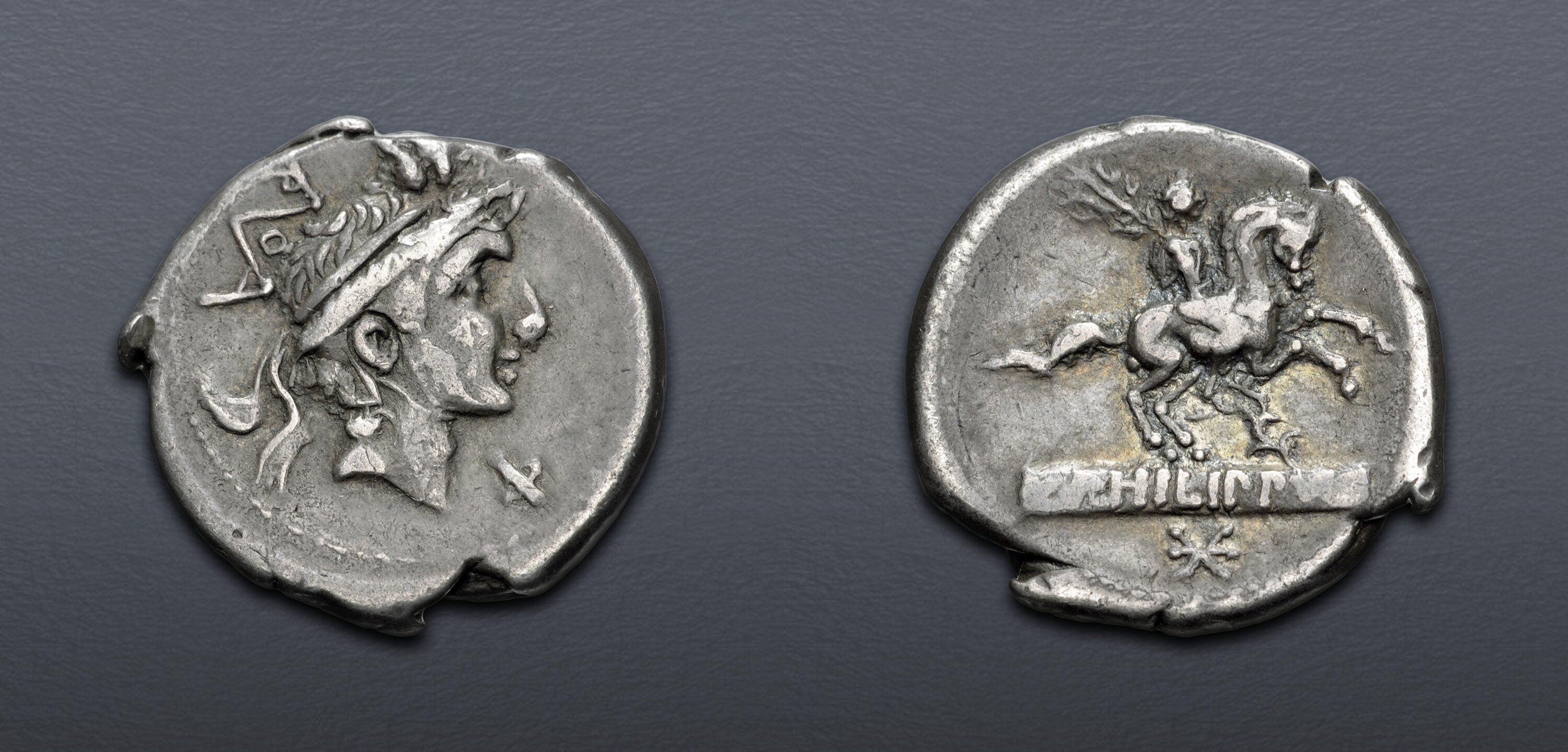 L. Philippus. 113-112 BC. AR Denarius (19mm, 3.82 g, 11h). Rome mint ...