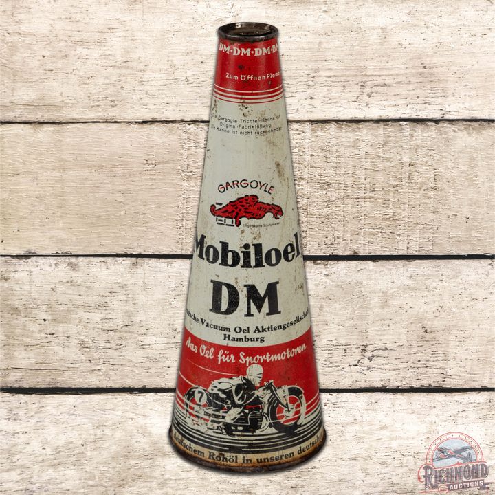 Graphic Mobiloel DM Metal Oil Can w/ Motorcycle & Automobile