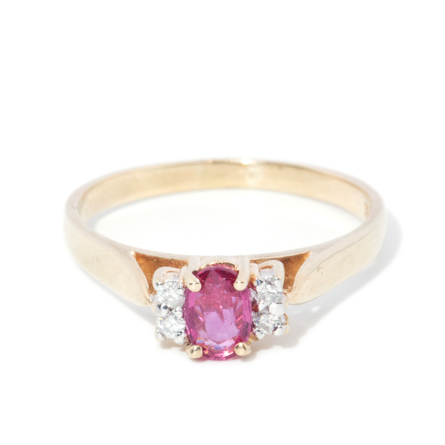 Ruby & Diamond 9ct Gold Ring