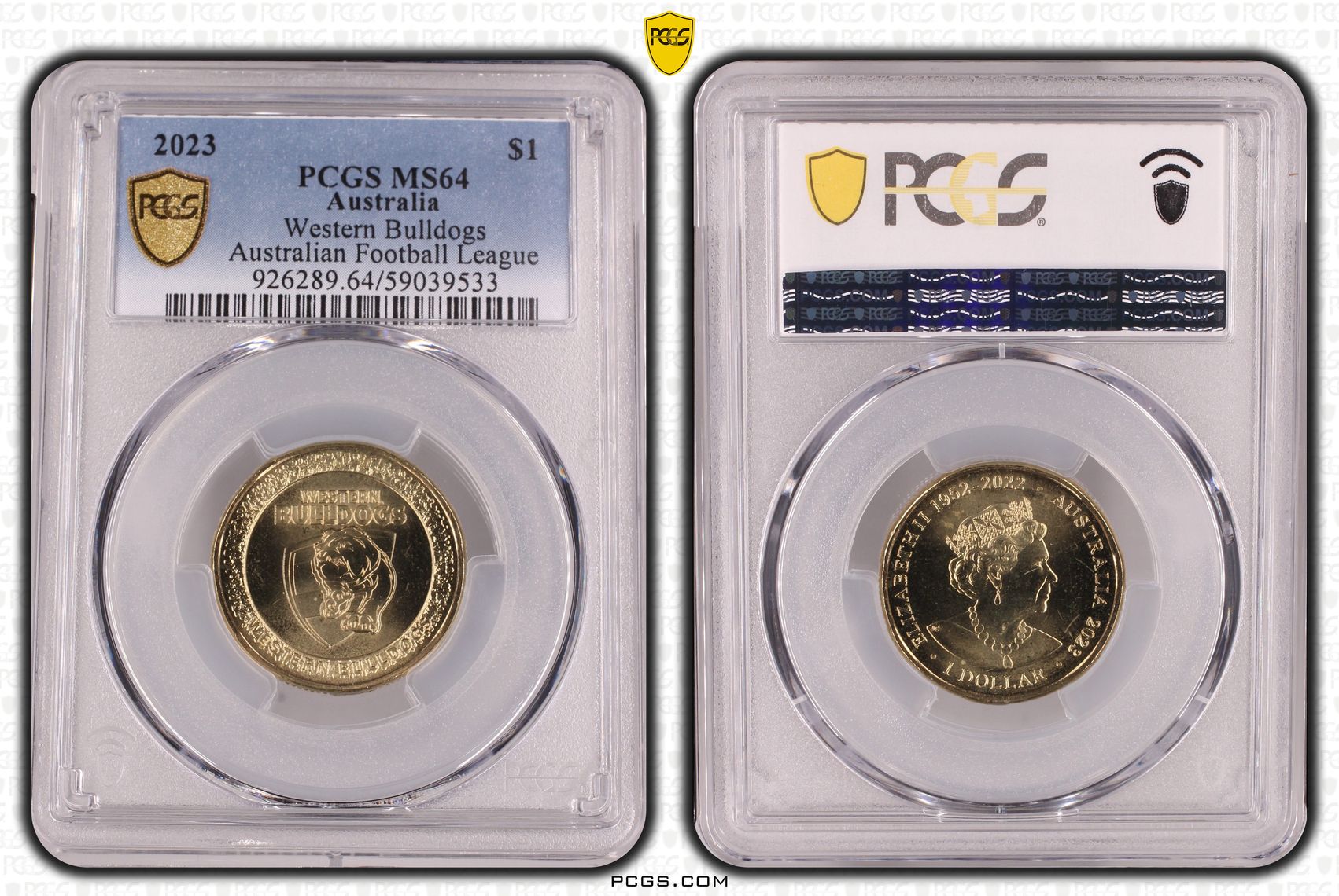 AFL - Western Bulldogs, One Dollar, 2023, PCGS MS64