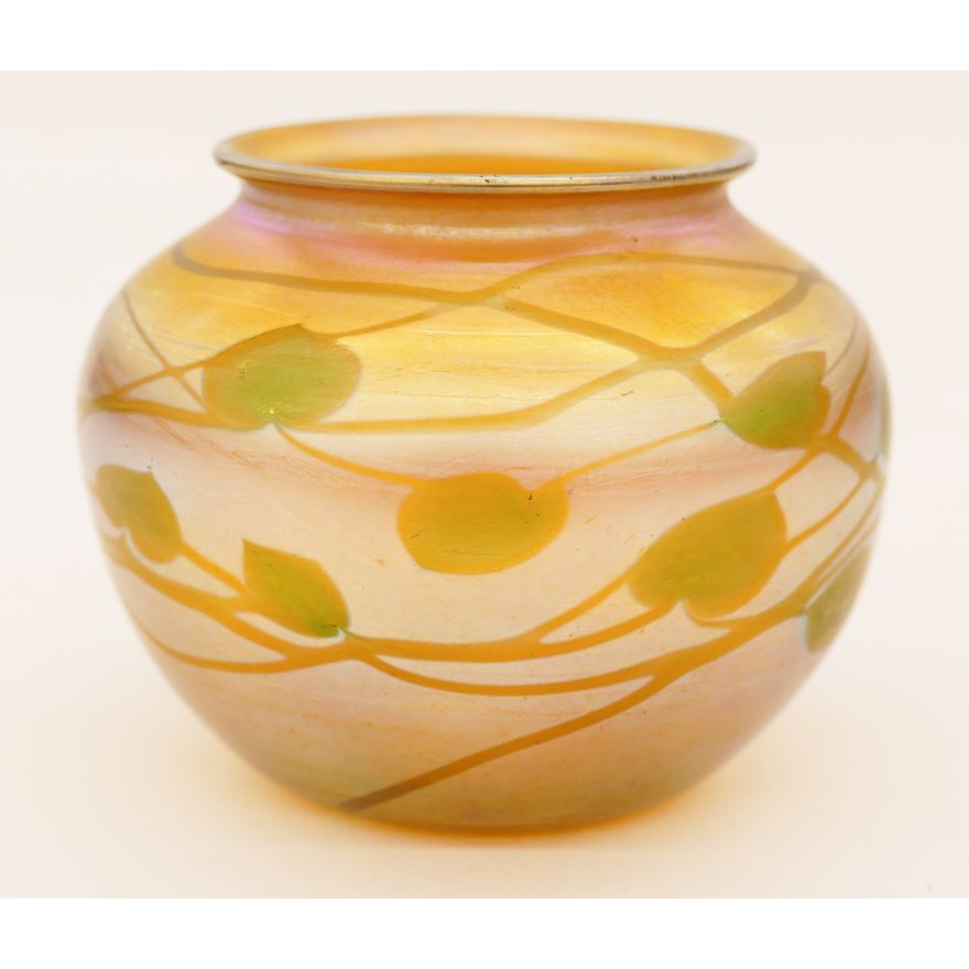L.C. Tiffany Favrile Leaf and Vine Curio Vase
