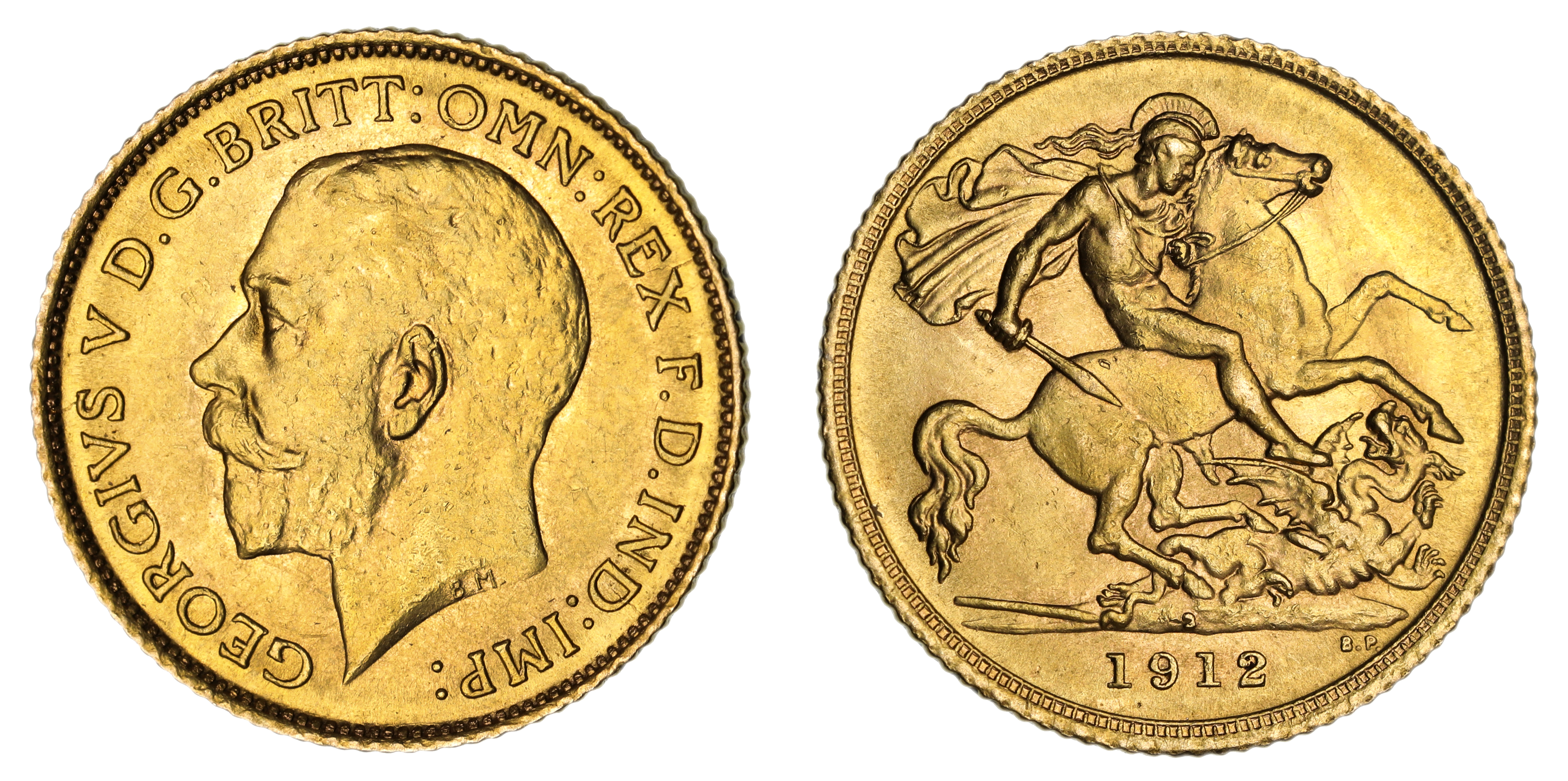 George V, St. George Reverse - Sydney Mint, Half Sovereign, 1912, UNC