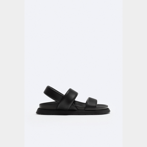 Black Paddi Platform Quilted Sandals uk 6 | USED