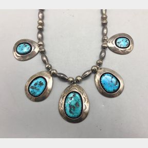 Sterling Silver and Turquoise Necklace by Teddy Goodluck